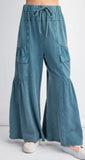 Mineral wash wide leg pant