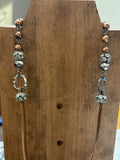 Leather Crystal Drop Necklace