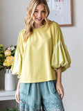 Bubble Sleeve Top/ Lime