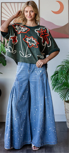 Wide Leg Denim Flowy Jean