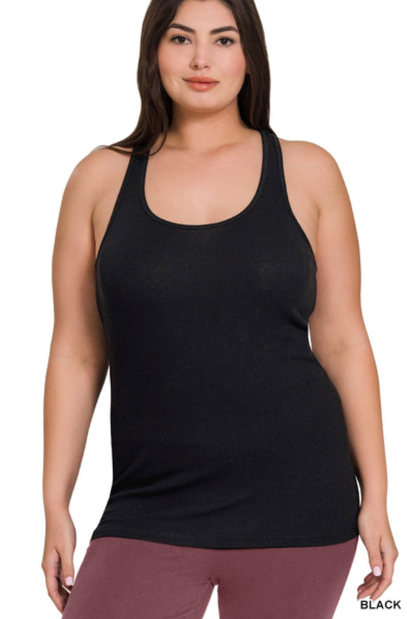 Plus Cotton Racer Back Tank