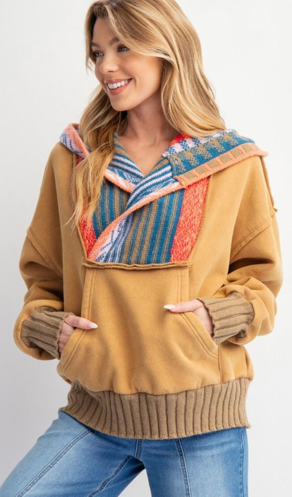 CAMEL & MULTI HOODIE