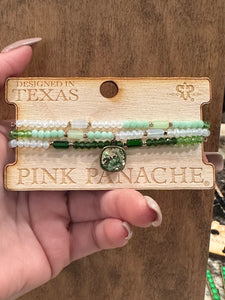 Green Stretch Austrian Crystal Bracelet Trio