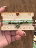 Green Ombré Beaded Necklace with Austrian Crystal