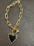 Enamel Heart Chain Bracelet