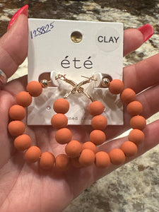 Clay Bead Hoop Earring
