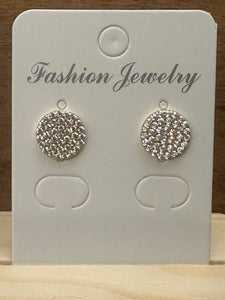 14KY Gold Plate Pave Disc Stud Large