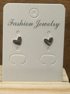 Sterling Silver Heart Stud Earring