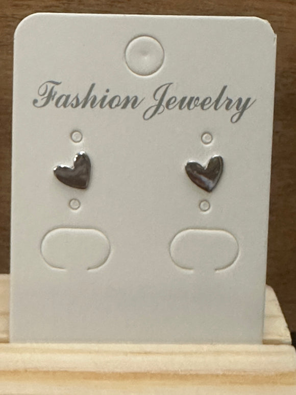 Sterling Silver Heart Stud Earring