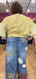 Embroidered Wide Leg Jean