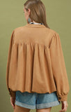 Suede Bubble Jacket/Camel