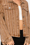 Denim Hot fix Jacket/ Brown