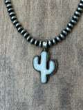 Small bone cactus pendant