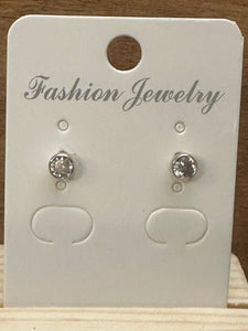 Sterling Silver CZ Stud Earring Small