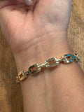 Oval Rhinestone Side Clasp Bracelet
