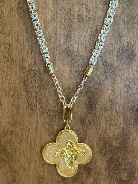 Floral Clover Statement Charm