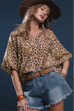 Leopard Scalloped Top