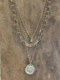 Two Tone Multi Strand Coin Necklace