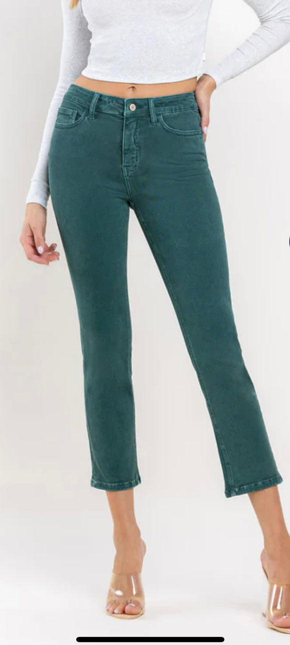 Vervet high rise crop slim straight jean