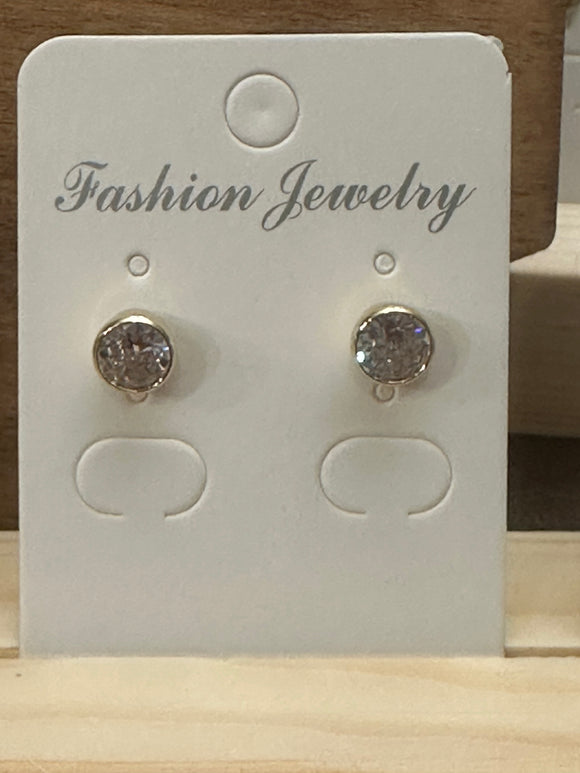 14ky Gold Plate CZ Stud Earring