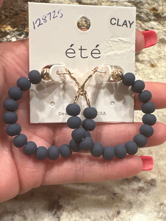 Clay Bead Hoop Earring