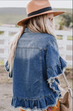 RUFFLE DENIM JACKET