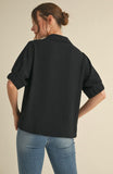 Black V-Neck Collar Top