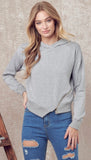 Gray crop zip top