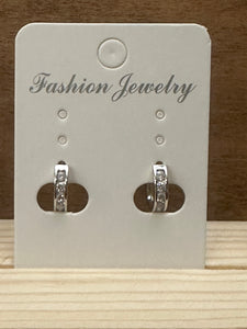 Sterling Silver Huggie CZ Hoop