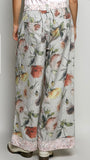Woven Floral Crochet Patch Pant
