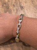 Oval Rhinestone Side Clasp Bracelet