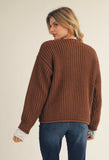 Gold Button Cardigan/ Mocha