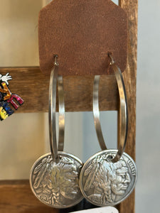 INDIAN HEAD HOOP EARRING