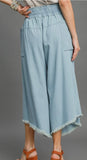 Wide Leg Angle Cropped Denim Pant