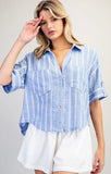 Striped Rounded Hem Top