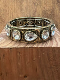 Multi Shape Rhinestone Stretch Bracelet/ Clear