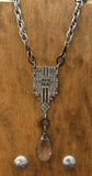 Pave Rhinestone Shield Necklace
