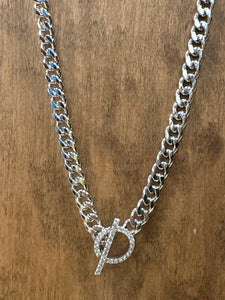 Pave Toggle Clasp Necklace