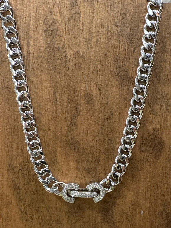 Link Pave Chain Necklace