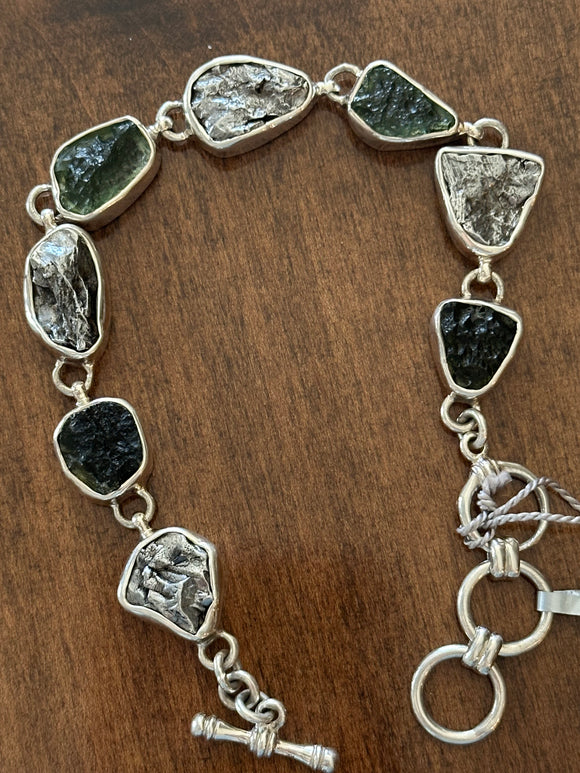 Moldavite $ Meteorite Bracelet