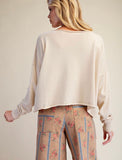 Off Shoulder Knit Sweater/Natural