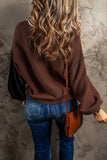 Colorblock Ribbed Trim Sweater