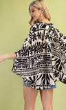 Printed Silky V-Neck Dolman Top