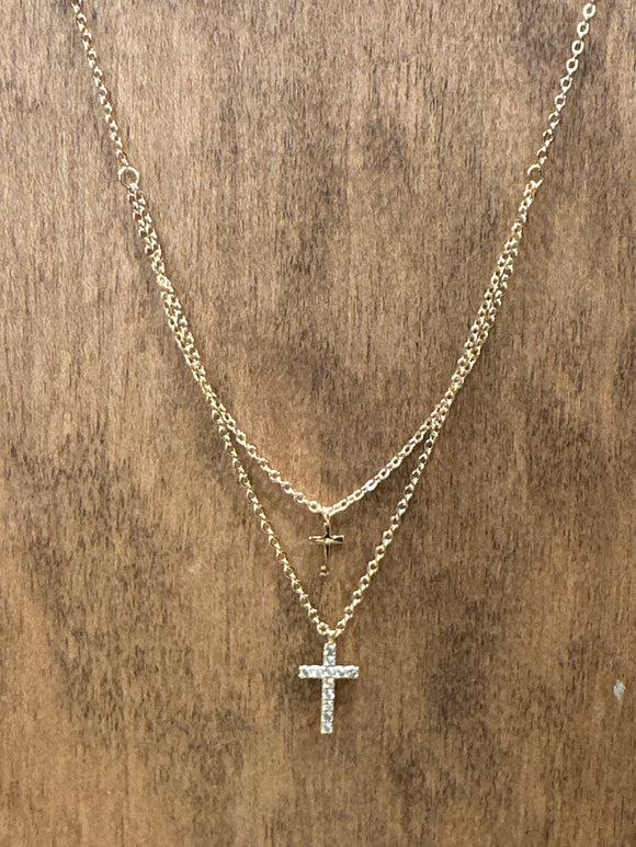 Double Cross Necklace