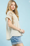 Embroidered Button Down/Oatmeal