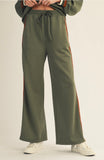 Striped Athleisure Pant Olive