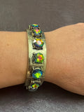 Metal Large Rhinestone Stretch Bracelet/ Round