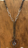 Netted Crystal Drop Necklace