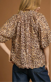 Leopard Scalloped Top