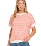 Stripped Banded Bottom Top